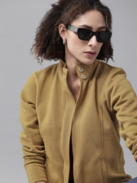 Thumbnail for Women Brown Solid Tailored Jacket