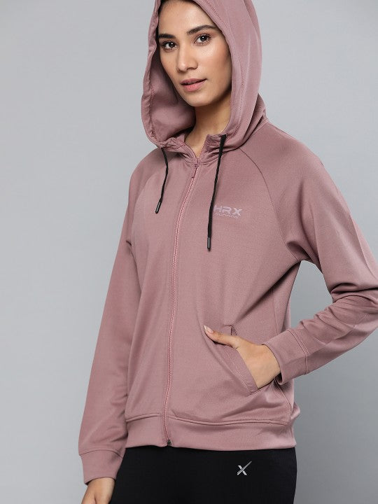 Women Jet Black Solid Rapid-Dry Antimicrobial Running Jacket