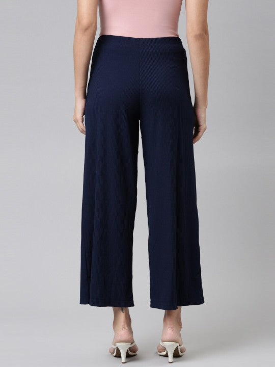 Women Black Knitted Palazzos