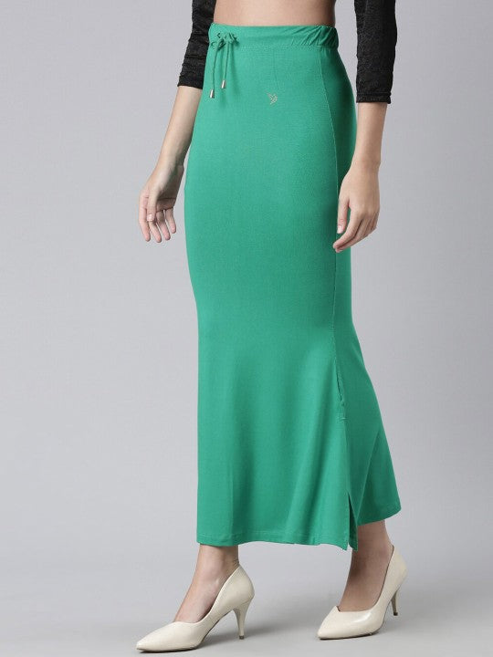 Side Slit High-Rise Stretchable Viscose Saree Skirt