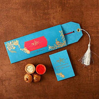 Thumbnail for Bright Peacock Zardosi Rakhi & Kaju Katli Box