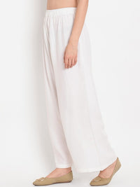 Thumbnail for women-white-solid-straight-palazzos