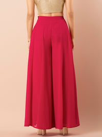 Thumbnail for women-pink-solid-flared-palazzos
