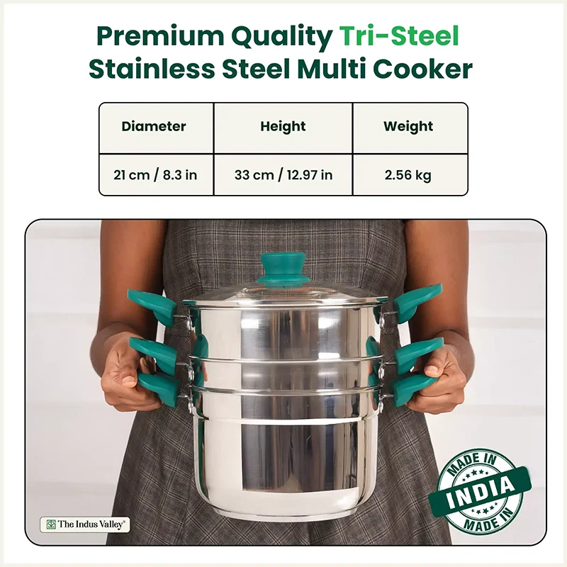 Veg Steaming Set, 3 Pots, 21cm