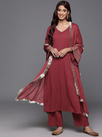 Thumbnail for Women Regular Gotta Patti Silk Crepe Kurta with Trousers & With Dupatta