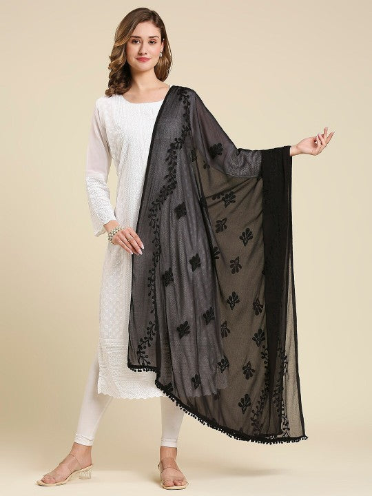 Embroidered Chiffon Dupatta