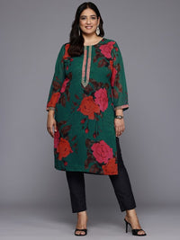 Thumbnail for plus-size-floral-printed-georgette-kurta