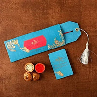 Thumbnail for Rudraksha Royal Design Rakhi & Kaju Katli Box