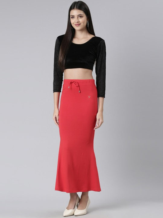 Side Slit High-Rise Stretchable Viscose Saree Skirt