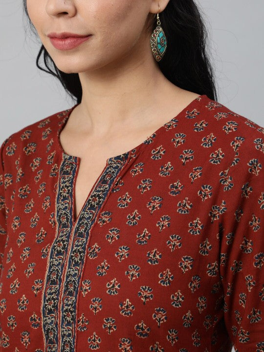 women-maroon-printed-tunic