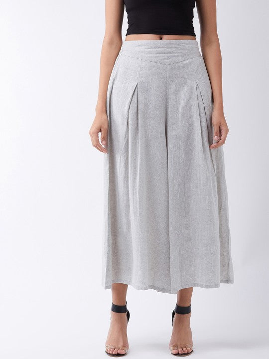 Women Cotton Flared Palazzos