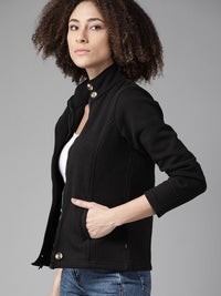 Thumbnail for Women Brown Solid Tailored Jacket