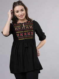 Thumbnail for women-black-solid-tunic
