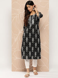 Thumbnail for ethnic-motifs-embroidered-flared-sleeves-gotta-patti-kurta