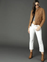 Thumbnail for Women Black Solid Puffer Jacket