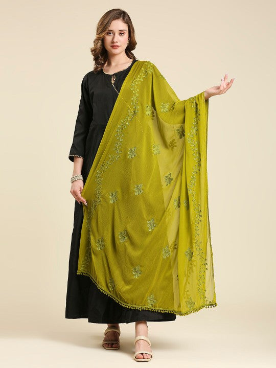 Embroidered Chiffon Dupatta