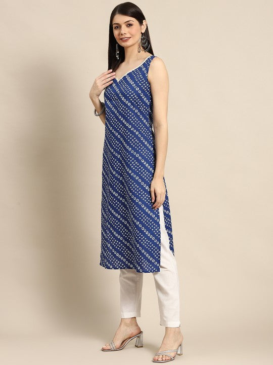 Women Yellow & White Pure Cotton Floral Printed Floral Kurta