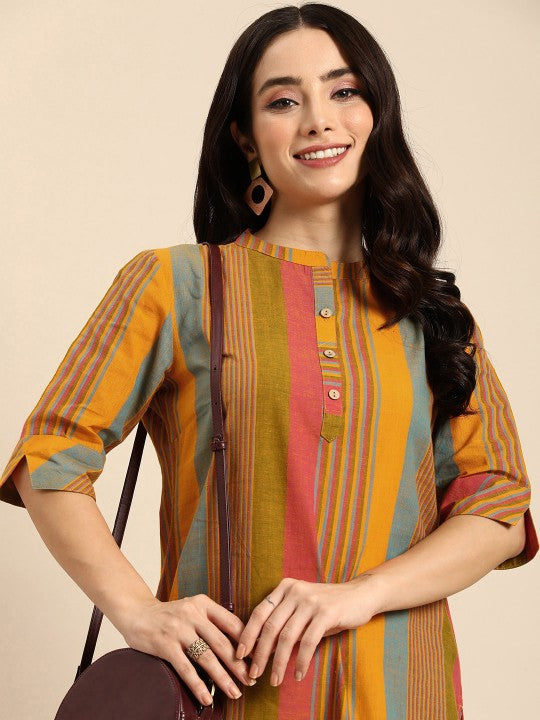 women-striped-cotton-kurta