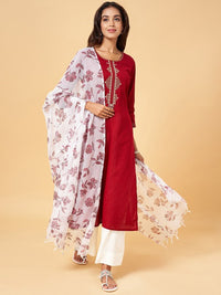 Thumbnail for White & Blue Printed Dupatta
