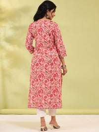 Thumbnail for floral-printed-a-line-calf-length-kurta