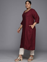 Thumbnail for plus-size-embroidered-sequinned-kurta