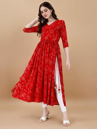 Thumbnail for Women Paisley Embroidered Extended Sleeves Mirror Work Anarkali Kurta