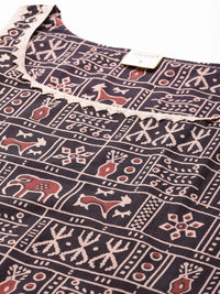 Thumbnail for women-ethnic-motifs-printed-gotta-patti-kurta