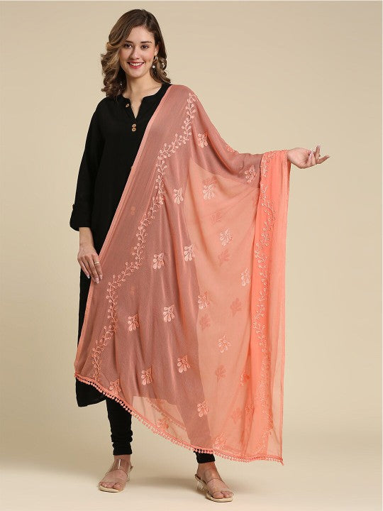 Embroidered Chiffon Dupatta