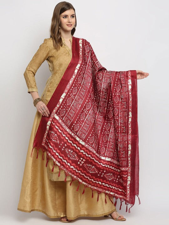 Black & White Ethnic Motifs Printed Dupatta