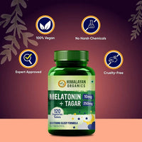 Thumbnail for Himalayan Organics Melatonin 10 mg + Tagar 250 mg Tablets