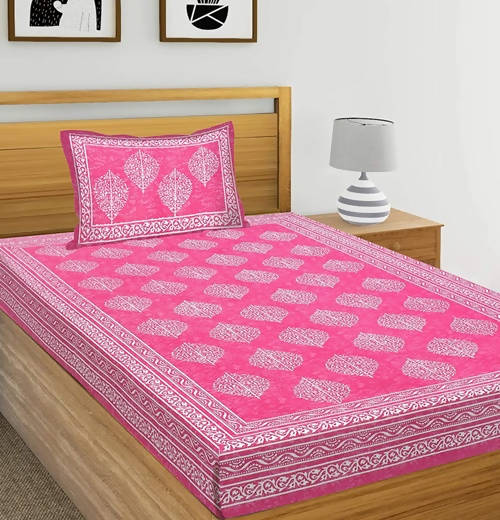 vamika-printed-cotton-pink-&-white-combination-bedsheet-with-pillow-covers-(leoc_batik_pink