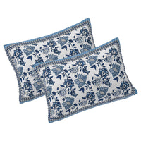 Thumbnail for Rudra Bazaar Blue 210 TC Cotton Double King Bedsheet With 2 Pillow Covers