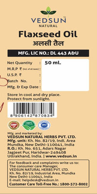 Thumbnail for Vedsun Naturals Flax Seed Oil Alsi Ka Tel Pure Omega 3 Rich