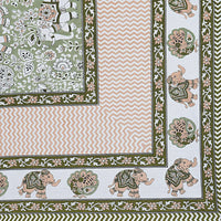Thumbnail for Rudra Bazaar Green 210 TC Cotton Double King Bedsheet With 2 Pillow Covers