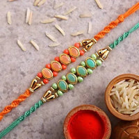 Thumbnail for Set of 2 Fancy Pastel Rakhi and Kaju Katli Box