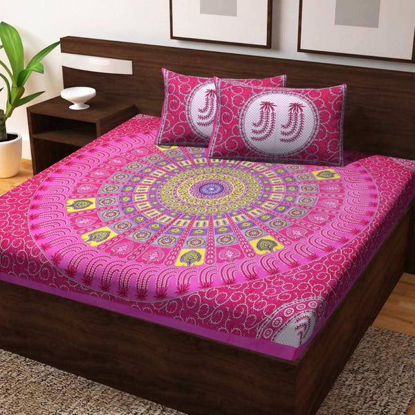 vamika-printed-cotton-casino-pink-bedsheet-with-pillow-covers-(pm-casino-pink