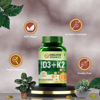 Thumbnail for Himalayan Organics Vitamin D3 + K2 Promote Healthy Bones Nutraceutical Tablets