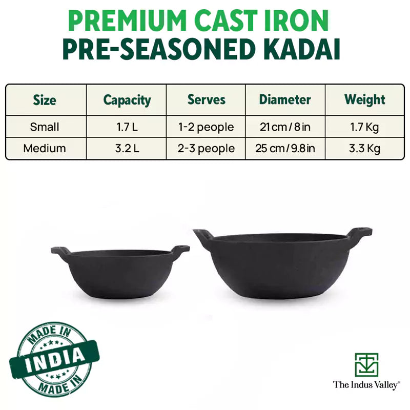 The Indus Valley CASTrong Cast Iron Kadai