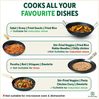 Thumbnail for The Indus Valley 100% Pure Iron Cookware Set: Tawa+ Fry Pan+ Wok, Toxin