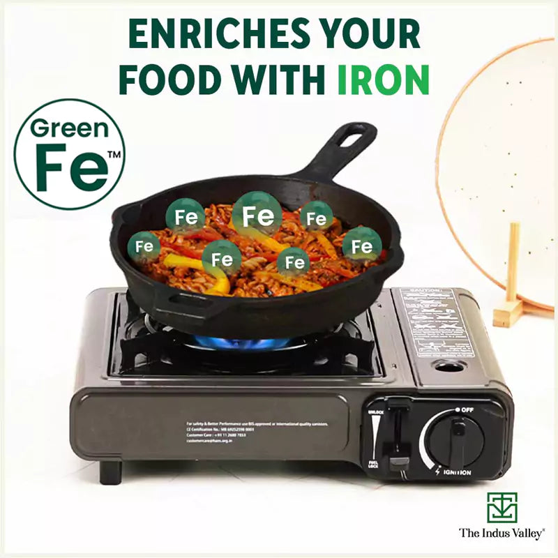 The Indus Valley Super Smooth Cast Iron Set: Kadai+ Tawa+ Frypan, Kitchen set for Home, Nonstick, 100% Pure, Toxin