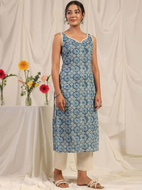 Thumbnail for Women Yellow & White Pure Cotton Floral Printed Floral Kurta