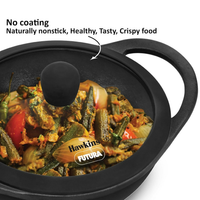 Thumbnail for Hawkins Futura Cast Iron Nonstick Kadai with Glass Lid