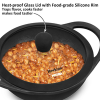 Thumbnail for Hawkins Futura Cast Iron Nonstick Kadai with Glass Lid