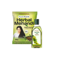 Thumbnail for patanjali-kesh-kanti-herbal-mehandi-&-amla-hair-oi