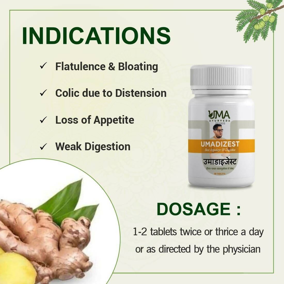 Uma Ayurveda Umadizest Gastric Medicine Ayurvedic Tablets