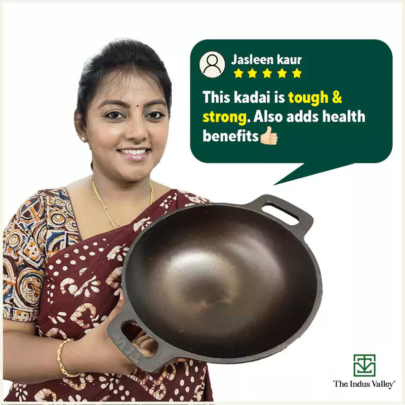 The Indus Valley Super Smooth Cast Iron Kadai,Pre