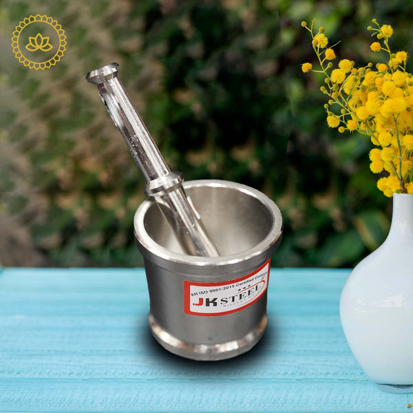 stainless-steel-mortar-&-pestle-set:-perfect-for-nri-kitchen-delight