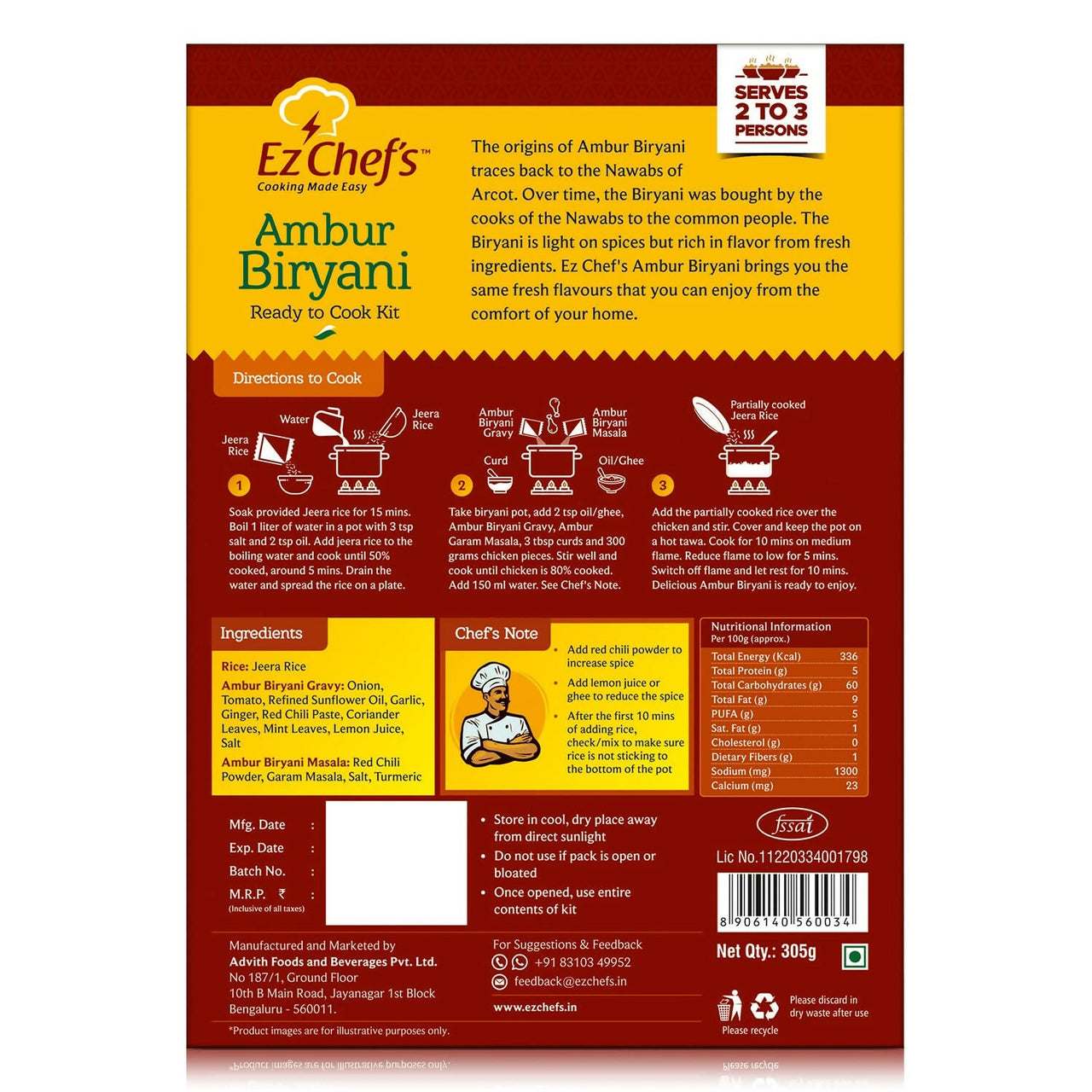 Ez Chef is Ambur Biryani Kit