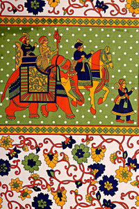 Thumbnail for Vamika Printed Cotton Green Bedsheet With Pillow Covers (LEOC_HTHY_G)