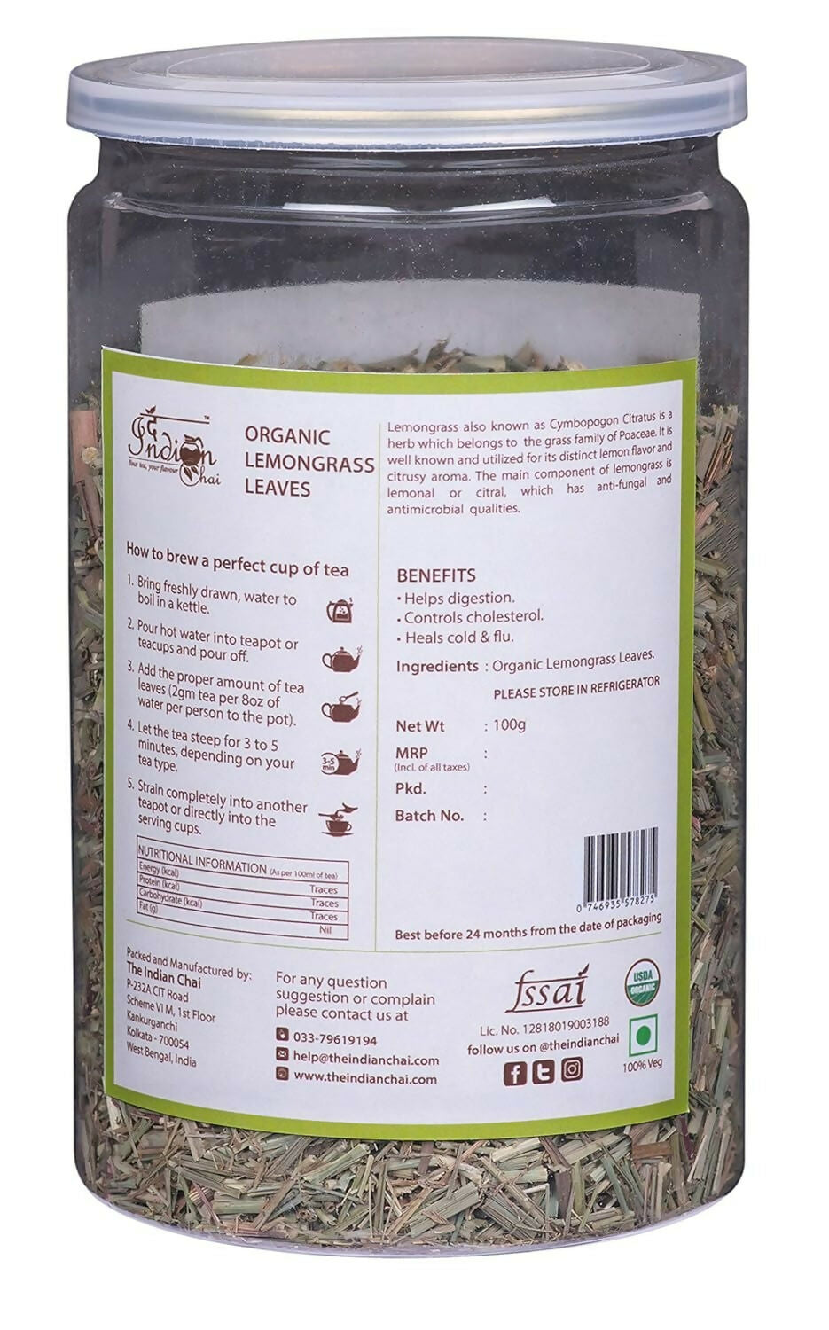 The Indian Chai â Organic Lemongrass Tea